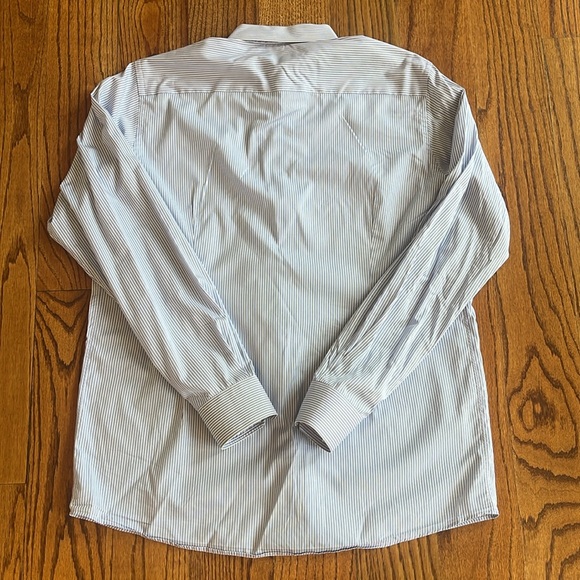 Eton Blue and White Long Sleeve Dress Shirt, XL(17.5) - Picture 9 of 9